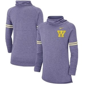 Washington Huskies Nike Women's Vault Sleeve Striped Funnel Neck Sweatshirt NWT